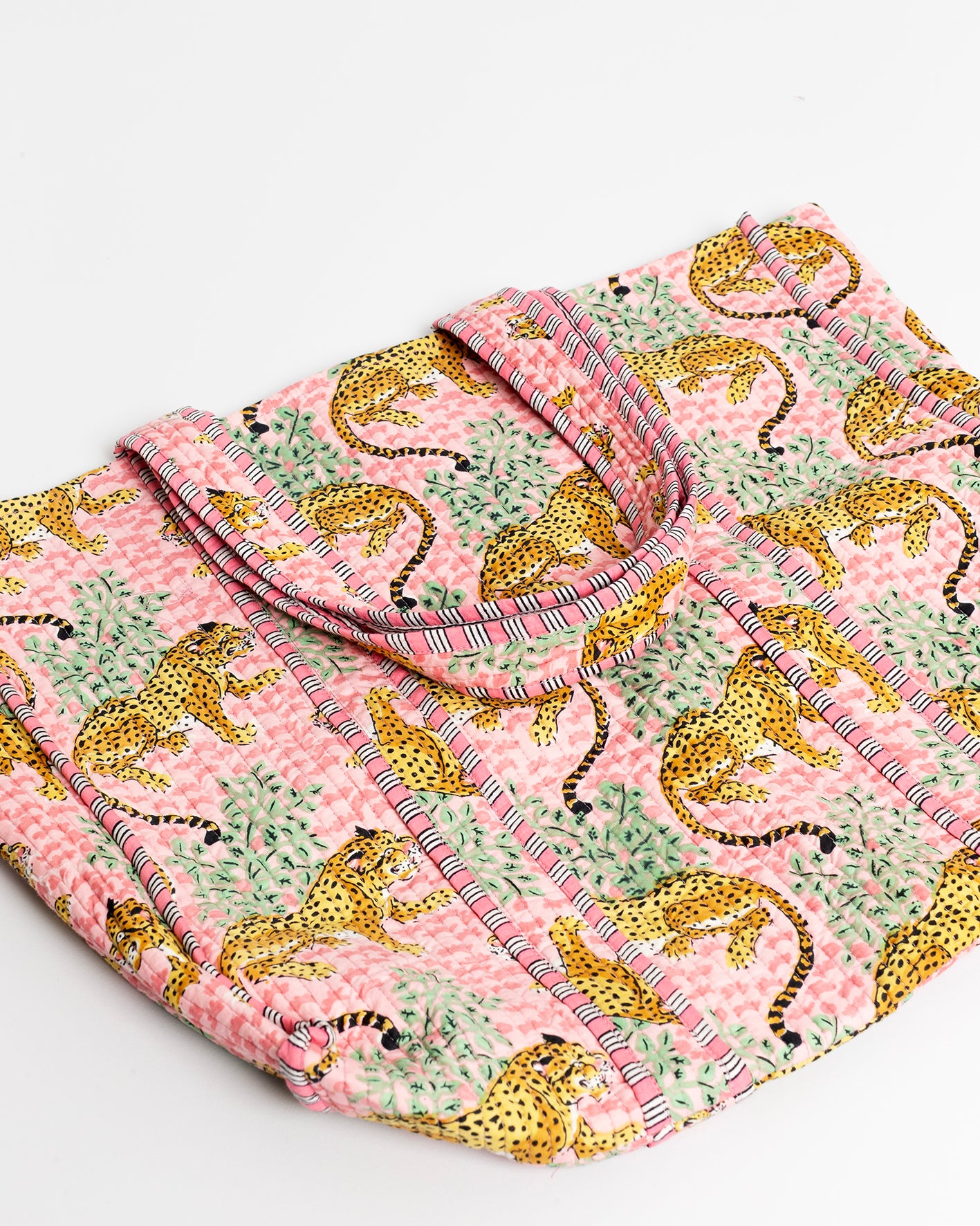 TIGER BLOCK PRINTED PINK BAG