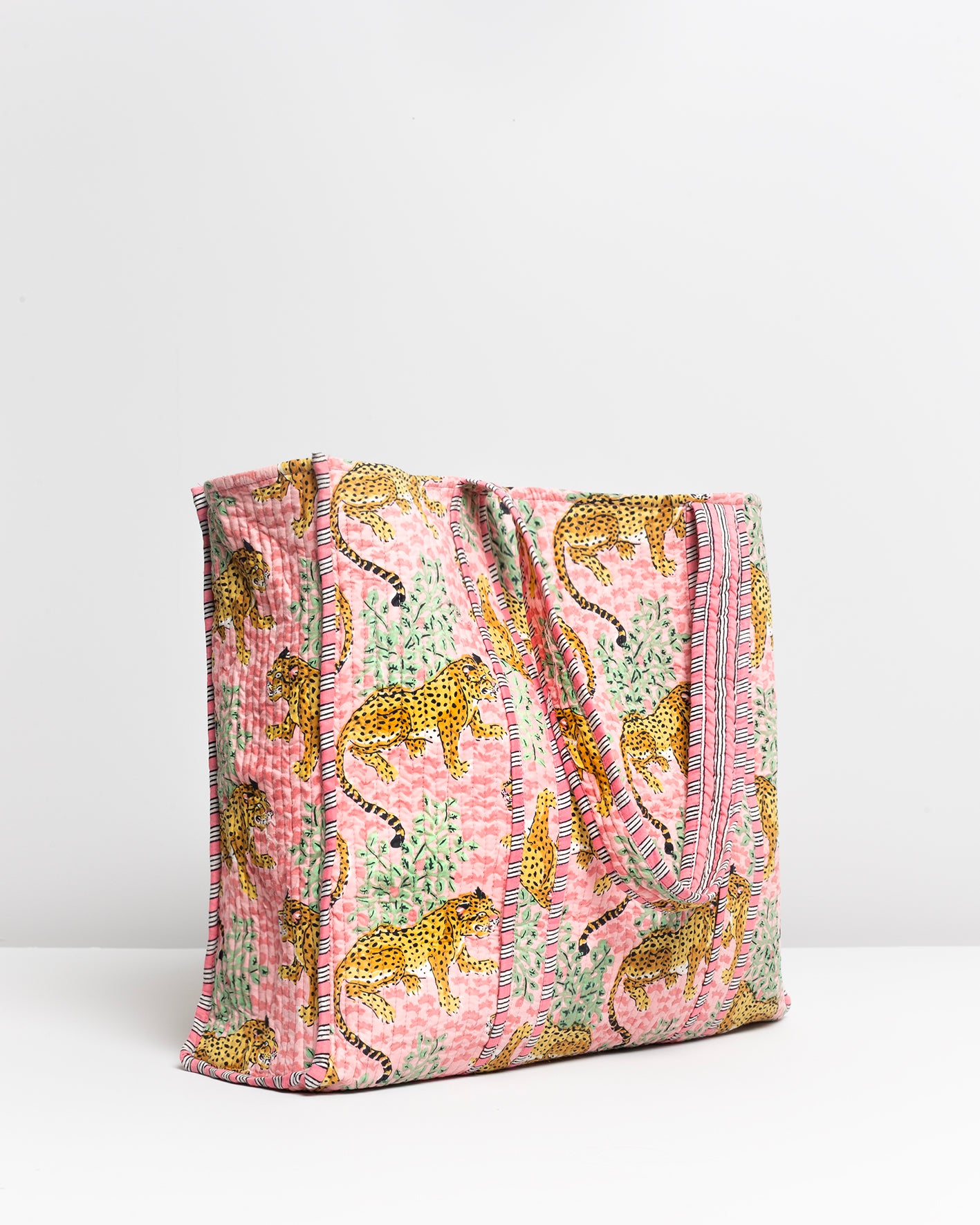 TIGER BLOCK PRINTED PINK BAG