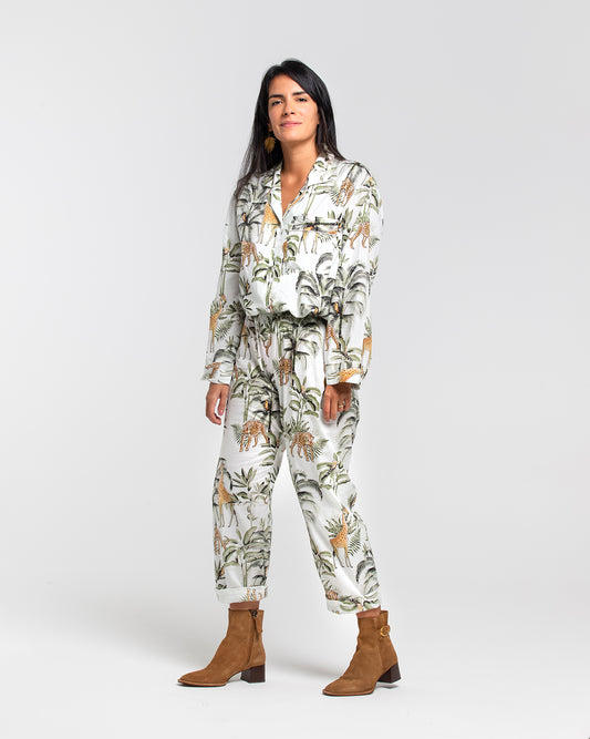 OFF JUNGLE BLOCK PRINTED PAJAMA